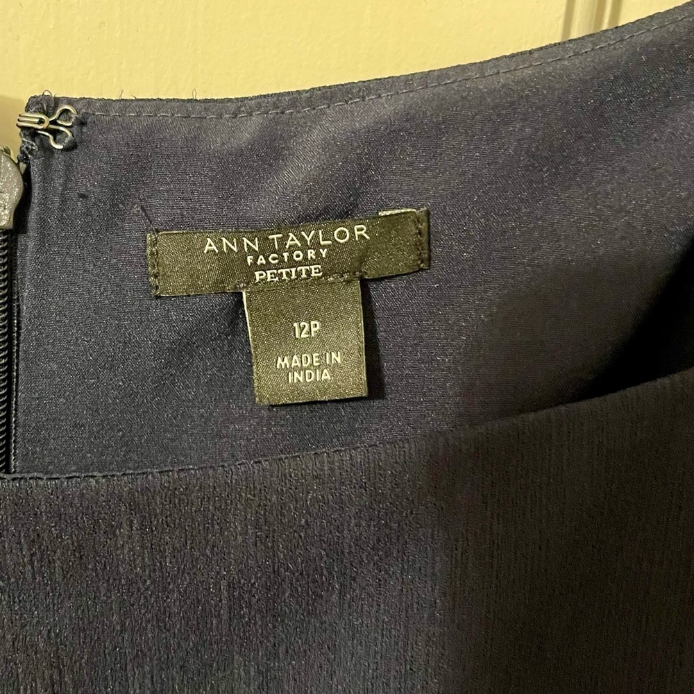 Ann Taylor Midnight Blue Mini Dress • 12 Petite • Like New - Picture 4 of 6